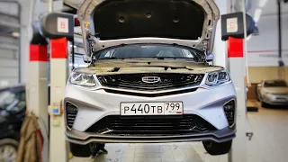 Обслуживание GEELY COOLRAY ТО-2 🔧 Устранение Шума Вентилятора, Зазоров Капота 🔥 Новый Тех. Регламент