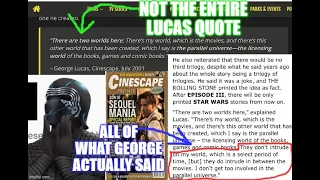 Debunking And Clarifying the "Parallel Universe" George Lucas Quote (And Reading the Full Quote)