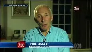 Commentator Phil Liggett describes Armstrong's drive and deceit