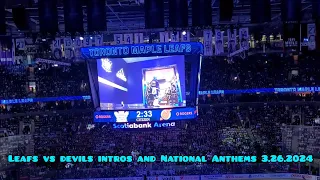 Leafs Vs Devils Intros and National Anthems March 26th 2024