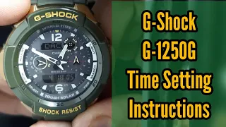 How To setting Time G-Shock G-1250G Watch, G-Shock Time Setting Instructions | Watch Repair Channel