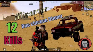 Duo chicken dinner 12 KIlls Miramar map New Update Pubg Mobile game play