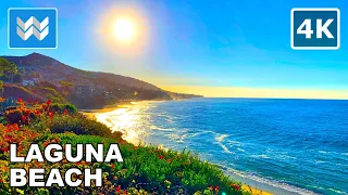 [4K]☀️FIRST SUNRISE OF 2022 - Laguna Beach, California Treasure Island Beach - New Year Walking Tour