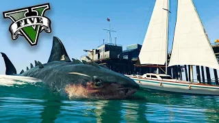 GTA V MODS - EL ATAQUE DEL MEGALODON EN LOS SANTOS !! - ElChurches