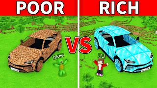 Mikey Poor vs JJ Rich Super Car Battle in Minecraft (Maizen)