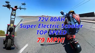 Fastest - 72V 80AH Super Crazy Electric Scooter - Top Speed 79 MPH - Faster than WEPED Dark Knight