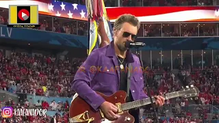 Jazmine Sullivan and Eric Church sings the National Anthem at Super Bowl LV 2021