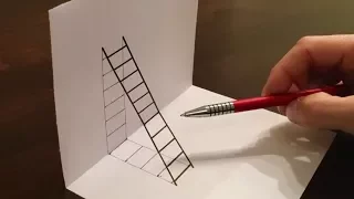 Eine 3D Leiter zeichnen / Illusion