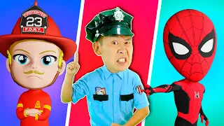 Policemen, Spiderman and Firemen Song 🚒 🚓 🚑 | + More Lights Baby Songs & Nursery Rhymes