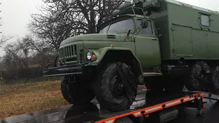 Loading a fully repaired ZIL-131 soviet truck