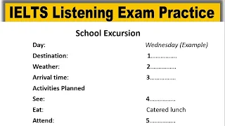 School Excursion listening practice test 2023 with answers | IELTS Listening Practice Test