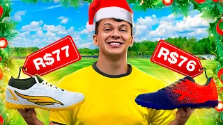 TESTANDO CHUTEIRAS DE MENOS DE 80 REAIS 💸🎄 SÃO BOAS?! (amigo secreto)