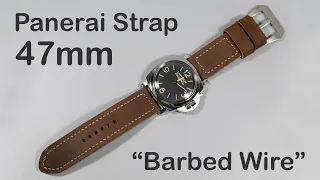 Panerai 47mm Strap "Barbed Wire" Rusty Brown Textured Strap with Sewn Buckle on PAM00372