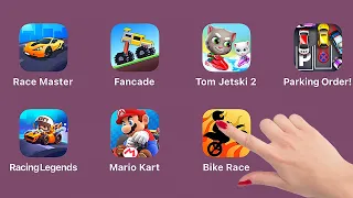 Race Master 3D,Fancade,Talking Tom Jetski 2,Parking Order,Racing Legends,Mario Kart World,Bike Race