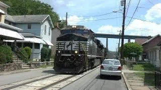 Norfolk Southern Railway Street Running, West Brownsville, Pennsylvania USA