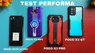 SPEED TEST !! POCO X3 GT VS POCO X3 PRO VS POCO X3 NFC VS REDMI NOTE 10 PRO