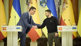 Зеленський і Педро Санчес зробили заяви для ЗМІ за підсумками зустрічі в Києві