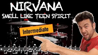 Nirvana - Smell Like Teen Spirit - Drum cover (with scrolling drum sheet)