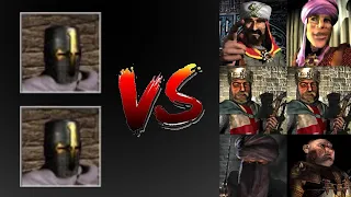 2 COMMANDER VS SALADIN EMIR 2 LLIONHEARTS CALIPH PIG | Stronghold Crusader | Custom Ai