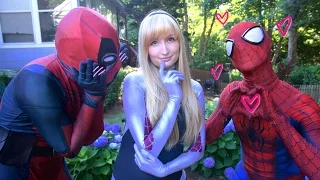 SPIDER-MAN & DEADPOOL meet SPIDER-GWEN - Real Life Superhero Movie - LOVE TRIANGLE
