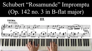 Schubert "Rosamunde" Impromptu in B-flat major (Op 142 no 3)—Performance, analysis, commentary