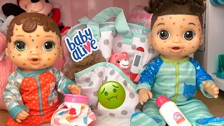 BABY ALIVE Dolls are sick 🤒 packing diaper for Hospital 🏥
