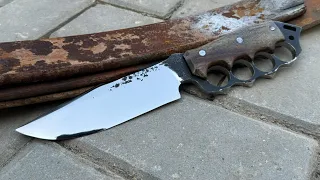 Forging a Rugged Trench Knife from an Old Leaf Spring-DIY tutorial