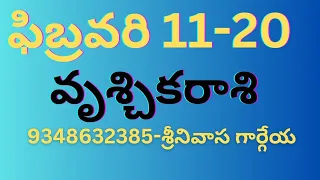 VRUCCHIKARASI  2024 Feb 11 to 20 Rasiphal  Sreenivasa Gargeya