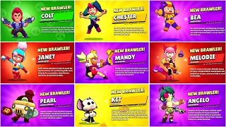 ALL 78 BRAWLERS UNLOCK ANIMATIONS | Brawlstars™ | Melodie, Angelo & More ..