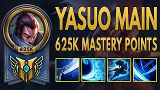 YASUO MONTAGE - 625K MASTERY POINTS  - YASUO BEST PLAYS - YASUO MAIN