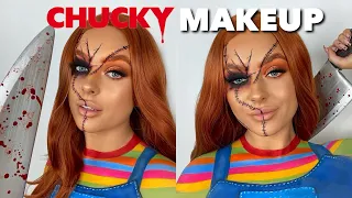 CHUCKY GLAM MAKEUP TUTORIAL🔪Halloween makeup | Elle James