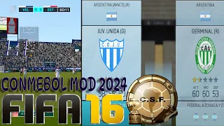 FIFA 16 MOD AMERICA 2024 CON B NACIONAL, PRIMER C ,D Y REGIONAL DEL FUTBOL ARGENTINO