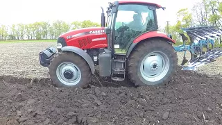 Оранка трактором Case Maxxum 125+Lemken Opal 140