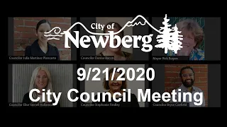 Newberg City Council, September 21, 2020