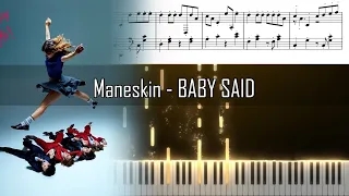 Maneskin - BABY SAID - Piano Tutorial - Free download sheet music and MIDI