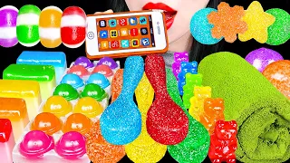 ASMR RAINBOW EDIBLE SPOONS, iPHONE, BEAR CANDY 무지개 숟가락, 먹는 아이폰, 곰돌이 팝잇 푸쉬팝 젤리 코하쿠토 EATING MUKBANG 먹방