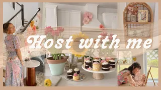 HOST WITH ME | tea party bridal shower, DIYs, & baking mini cakes!