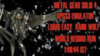 Metal Gear Solid 4 Emulator WR?! (Liquid East NG+ RPCS3)