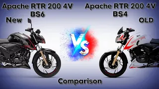 2020 TVS Apache RTR 200 4V bs6 Vs 2018 RTR 200 4V bs4 specifications with pictures comparison