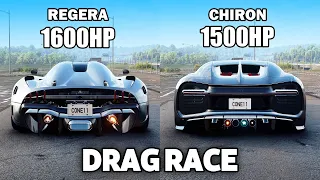 CHIRON SPORT vs REGERA | DRAG RACE (NFS Unbound)