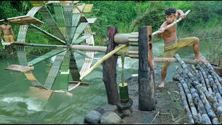 survival in the rainforest - Building Wooden Crushed Sugarcane Juice