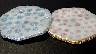 #1633 Incredibly Beautiful Druzy Edge Resin Coasters