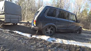 ГРУЗИМ ПО ПОЛНОЙ. НИВА С ПРИЦЕПОМ