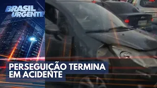 Perseguição termina em acidente | Brasil Urgente