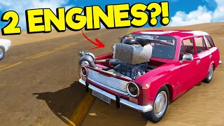 I Put 2 Engines and a Turbo Mod Into My Car and This Happened... (Long Drive Mods)