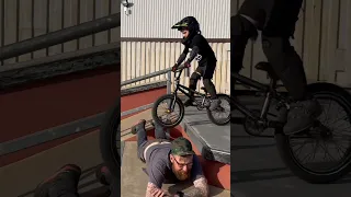 Jumping a BMX over his friends dad?! 🤣