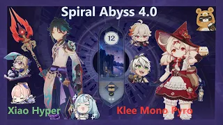 Xiao Hyper and Klee Mono Pyro Spiral Abyss 4.0
