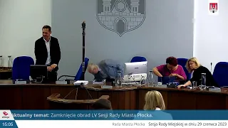 Sesja Rady Miasta Płocka nr LV w dniu 29 czerwca 2023, godz. 10:00