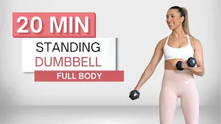 20 min STANDING FULL BODY WORKOUT | With Dumbbells | Low Impact