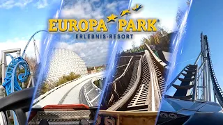 All Roller Coasters at Europa Park Winterzauber 2023/24 | 4K Onride POV